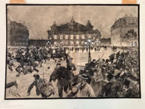 Gerlach, Otto(1862-1908) Feder-Tusche-Pinsel weißgehöht 24x34 auf Pappe