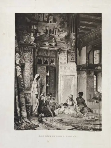 Seel, Adolf " Das innere eines Harems"  Photogravüre Bruckmann um 1880