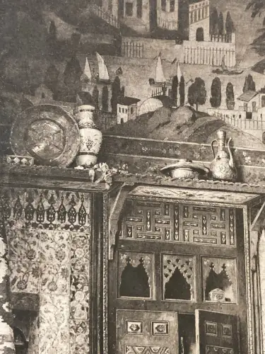 Seel, Adolf " Das innere eines Harems"  Photogravüre Bruckmann um 1880
