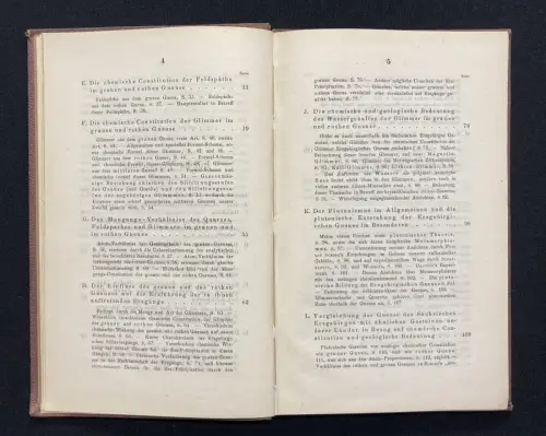 Scheerer Die Gneuse des Sächsischen Erzgebirges 1862 Gesteine Chemie Geologie