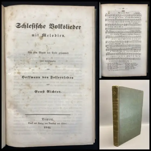 Fallersleben Schlesische Volkslieder mit Melodie. Aus dem Munde des Volkes 1842