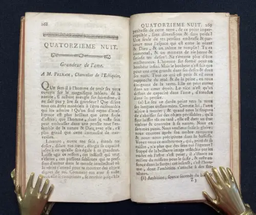 Young, Edward Les Nuits  D´Young 1769 2 Bde Philosophie Tod Unsterblichkeit