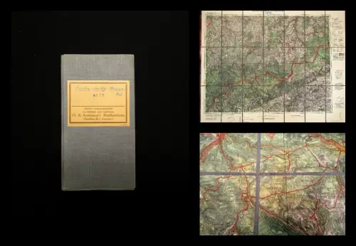 Karte Zwickau-Annaberg-Oberwiesenthal 1936 Erzgebirge Geographie Landeskunde