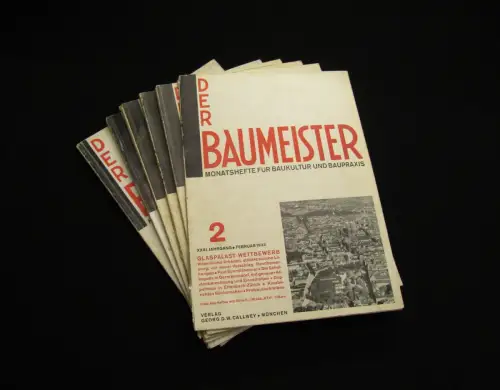 Der Baumeister Monatshefte für Baukultur und Baupraxis 7 Hefte 1933-1942