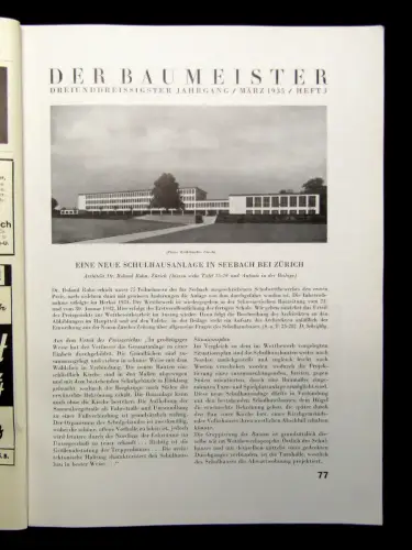 Der Baumeister Monatshefte für Baukultur und Baupraxis 7 Hefte 1933-1942