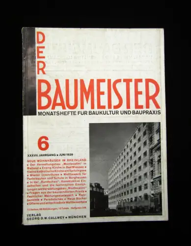 Der Baumeister Monatshefte für Baukultur und Baupraxis 7 Hefte 1933-1942