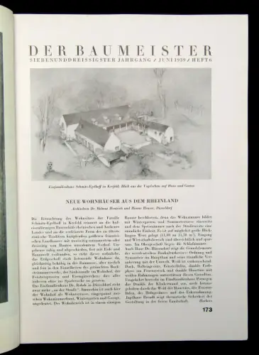Der Baumeister Monatshefte für Baukultur und Baupraxis 7 Hefte 1933-1942