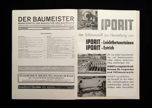 Der Baumeister Monatshefte für Baukultur und Baupraxis 7 Hefte 1933-1942