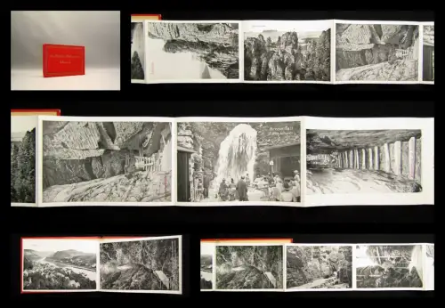 Leporello der Sächsische- böhmischen Schweiz o.J. um 1910 Wehlen, Kuhstall uvm.