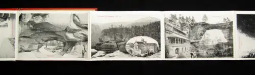 Leporello der Sächsische- böhmischen Schweiz o.J. um 1910 Wehlen, Kuhstall uvm.