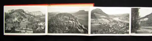 Leporello der Sächsische- böhmischen Schweiz o.J. um 1910 Wehlen, Kuhstall uvm.