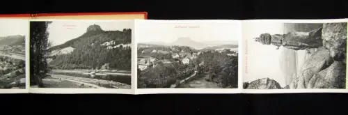 Leporello der Sächsische- böhmischen Schweiz o.J. um 1910 Wehlen, Kuhstall uvm.