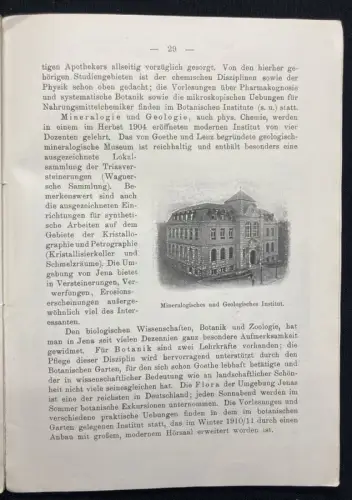 Verein zur Förderung Fremdenverkehr Jena als Universität u. Stadt im Sommer 1913