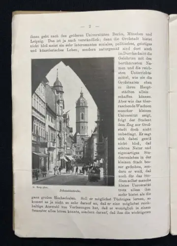 Verein zur Förderung Fremdenverkehr Jena als Universität u. Stadt im Sommer 1913