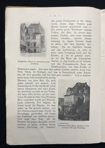 Verein zur Förderung Fremdenverkehr Jena als Universität u. Stadt im Sommer 1913
