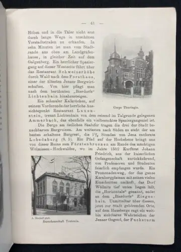 Verein zur Förderung Fremdenverkehr Jena als Universität u. Stadt im Sommer 1913