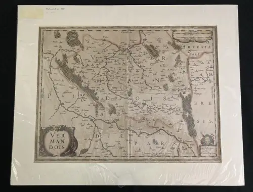 Jansson, Johannes Vermandois altkolorierte Kupferstichkarte 38x50cm