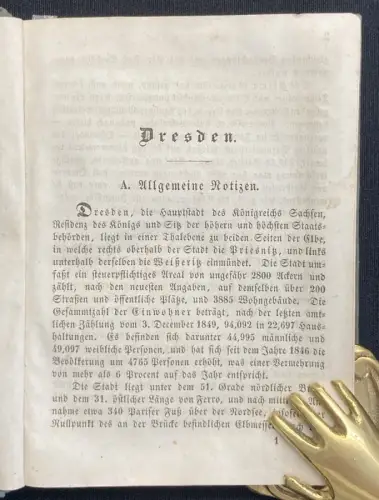 Schladebach Ganz Dresden und die sächsische Schweiz Wegweiser 1853 mit 2 Karten
