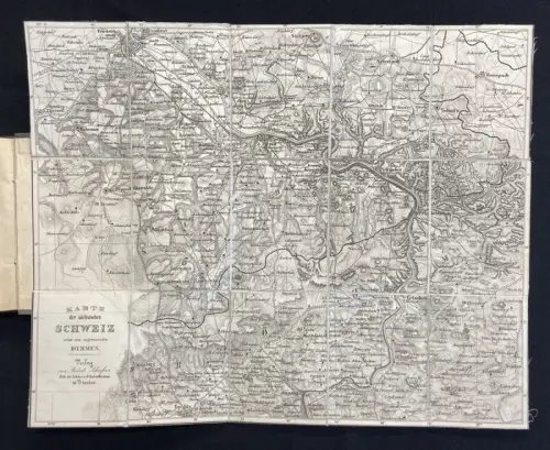 Schladebach Ganz Dresden und die sächsische Schweiz Wegweiser 1853 mit 2 Karten