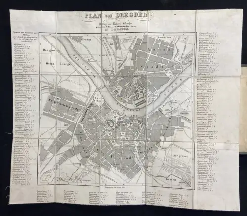 Schladebach Ganz Dresden und die sächsische Schweiz Wegweiser 1853 mit 2 Karten