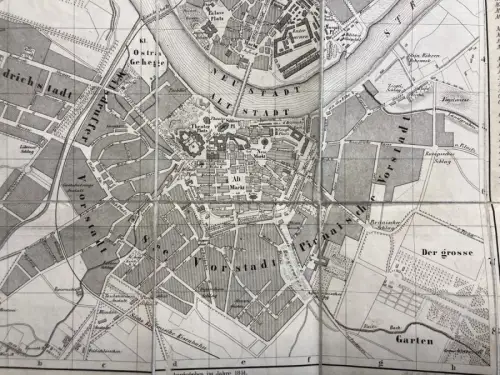 Schladebach Ganz Dresden und die sächsische Schweiz Wegweiser 1853 mit 2 Karten