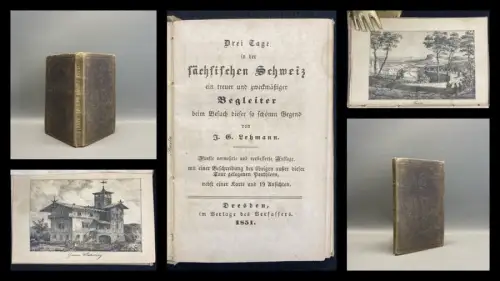 Lehmann Drei Tage in der sächsischen Schweiz 1851 1 Karte  19 Ans. auf 12 Tafeln