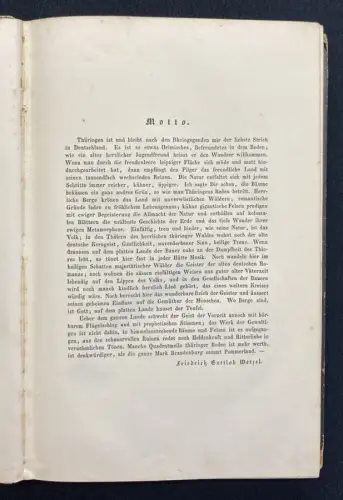 Bechstein, Ludwig Wanderungen durch Thüringen um 1830 mit 30 Stahlstich-Tafeln