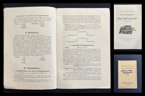 Triumphator- Werk M.B.H. Spezialfabrik für Rechenmaschinen Gebrauchsanweisung