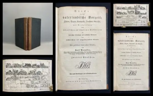 Preusker Blicke in die väterländische Vorzeit Sitten, Sagen, Bauwerke 2 Bde.