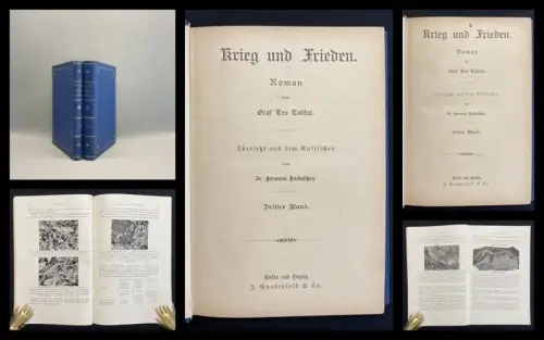 Tolstoi Krieg und Frieden Roman 5 Bde. in 2  um 1880