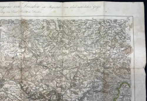 Brokk Topogr. Plan der Umgegend von Dresden und der Sächs. Schweiz 1854 Guide