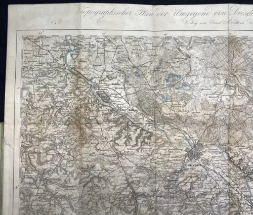 Brokk Topogr. Plan der Umgegend von Dresden und der Sächs. Schweiz 1854 Guide