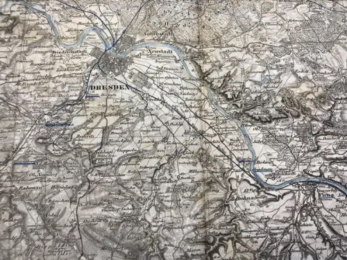 Brokk Topogr. Plan der Umgegend von Dresden und der Sächs. Schweiz 1854 Guide