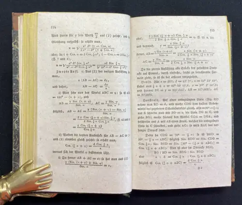 Hirsch Sammlung geometrischer Aufgaben 2 in 1 mit 20 gef. Kupferstichen 1805