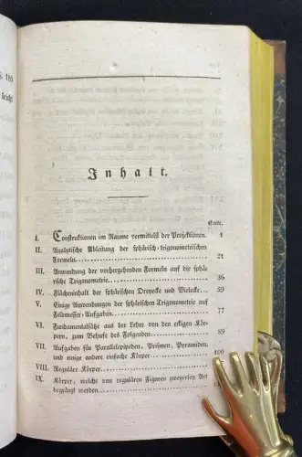 Hirsch Sammlung geometrischer Aufgaben 2 in 1 mit 20 gef. Kupferstichen 1805