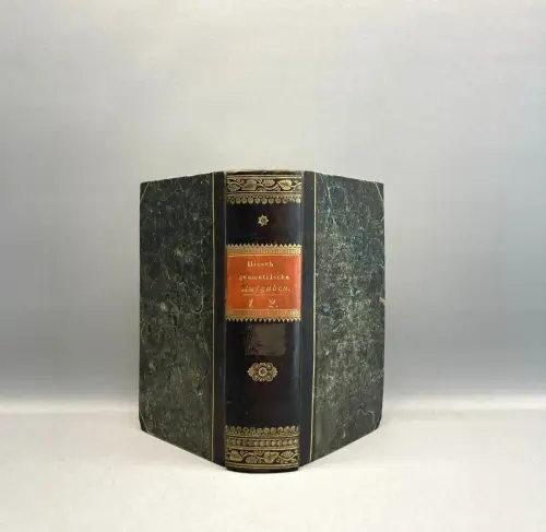 Hirsch Sammlung geometrischer Aufgaben 2 in 1 mit 20 gef. Kupferstichen 1805