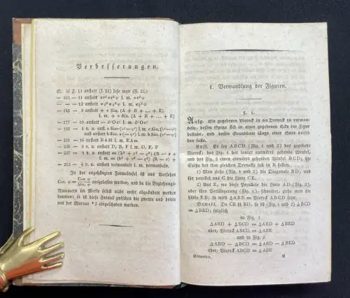 Hirsch Sammlung geometrischer Aufgaben 2 in 1 mit 20 gef. Kupferstichen 1805