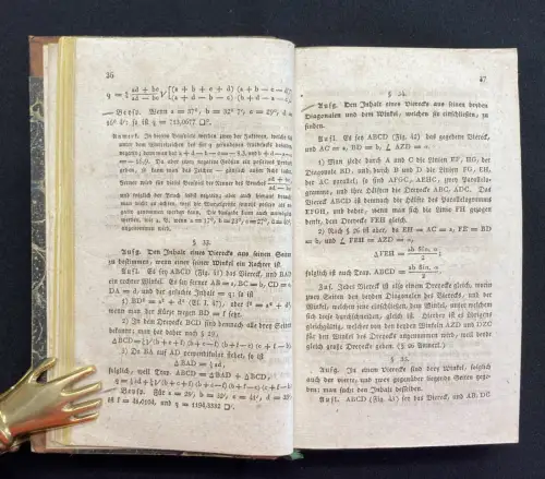 Hirsch Sammlung geometrischer Aufgaben 2 in 1 mit 20 gef. Kupferstichen 1805
