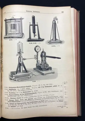 Kohl Max A. G. Preisliste Nr. 50, Band II und III. Physikalische Apparate 1907