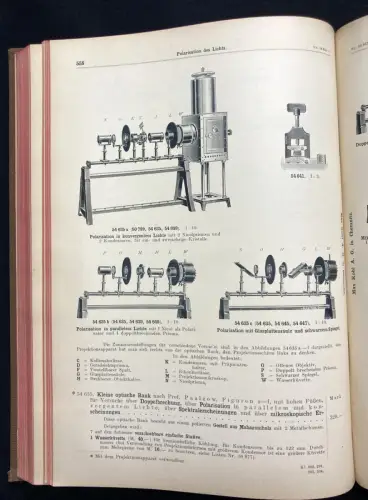 Kohl Max A. G. Preisliste Nr. 50, Band II und III. Physikalische Apparate 1907