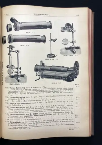 Kohl Max A. G. Preisliste Nr. 50, Band II und III. Physikalische Apparate 1907