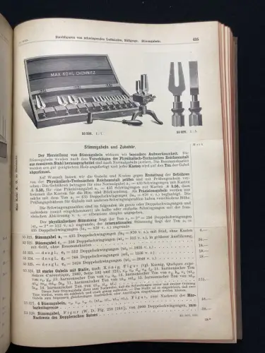 Kohl Max A. G. Preisliste Nr. 50, Band II und III. Physikalische Apparate 1907