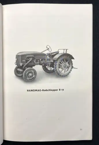 Hanomag Betriebsanleitung für den Hanomag- Radschlepper Typ R18 1956 Or.Ausgabe