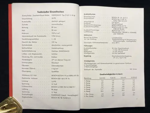 Hanomag Betriebsanleitung für den Hanomag- Radschlepper Typ R18 1956 Or.Ausgabe