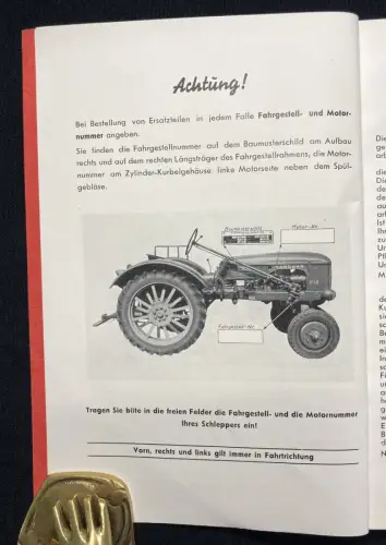 Hanomag Betriebsanleitung für den Hanomag- Radschlepper Typ R18 1956 Or.Ausgabe