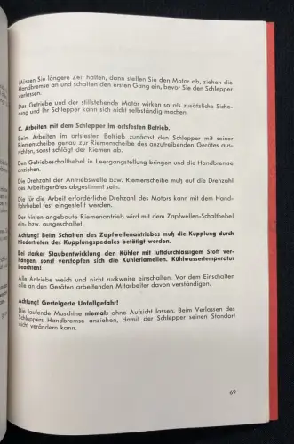 Hanomag Betriebsanleitung für den Hanomag- Radschlepper Typ R18 1956 Or.Ausgabe