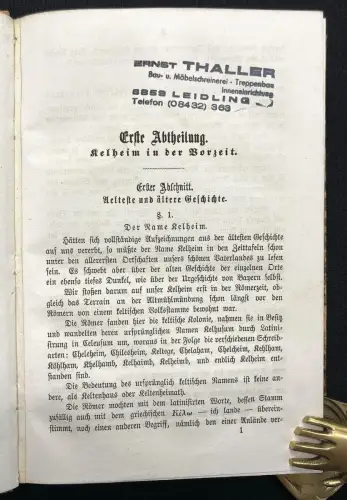 Kurzgefaßte Geschichte der Stadt Kelheim mit 1 Karte und dem Porträt des Königs