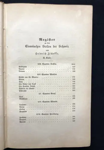 Zschokke Die klassischen Stellen der Schweiz und deren Hauptorte 2 Bde, 1836,38