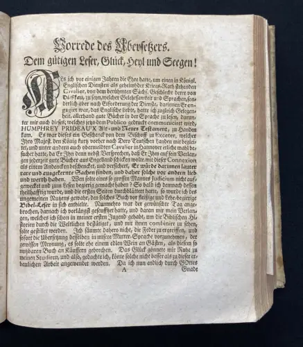 Humphrey Alt- und Neues Testament Teil 1(von 2) älteste Geschichte der Welt 1726