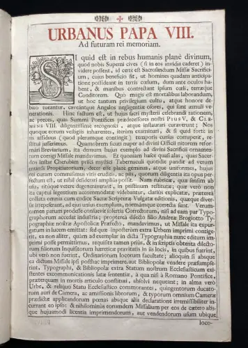 Missale Romanum Ex Decreto Sacrosancti Concilii... Das Römische Messbuch 1739